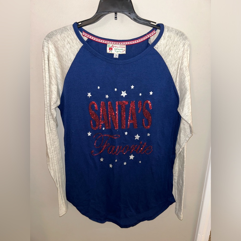 “Santa’s Favorite” Long Sleeve Tee in Women’s Size Medium